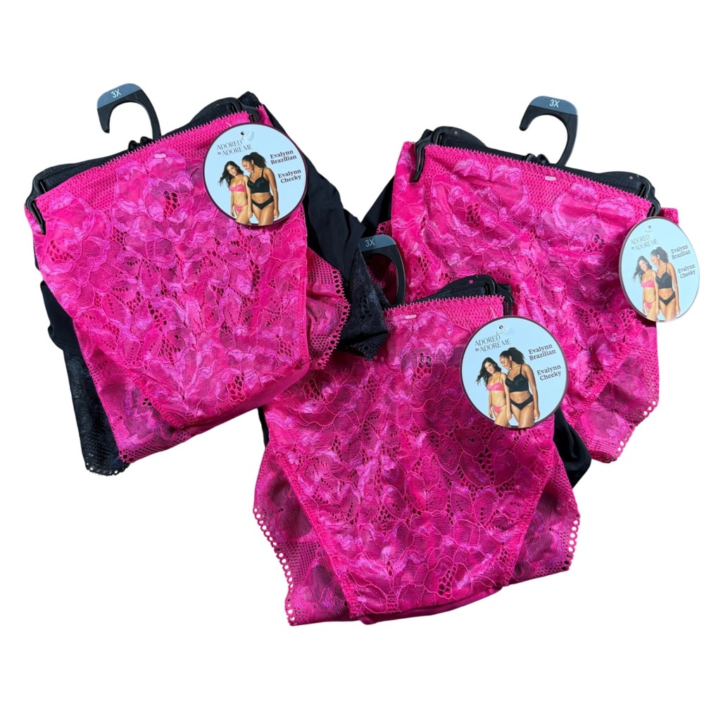 Adored by Adore Me 3X Evalynn Cheeky‎ Brazilian Panty 2-Pack underwear bundle